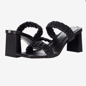 GUESS Aindrea Black Ruched Heeled Sandals